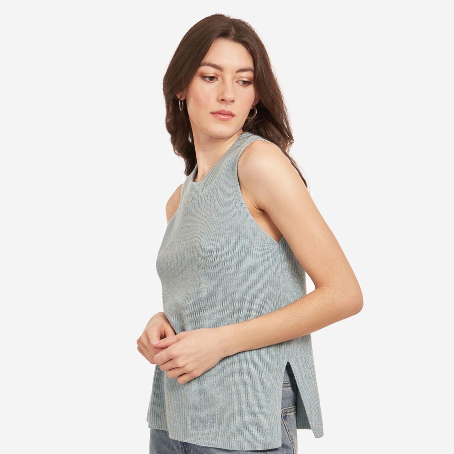 Autumn Cashmere Sleeveless Shaker Crew In Wrangler | Tanks And Tees