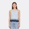 Autumn Cashmere Zig Zag Stitch Flared Halter Tank In Glacier Blues Combo | Sweaters