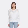 Autumn Cashmere Open Ladder Stitch Boxy Crew In Bleach White | Sweaters