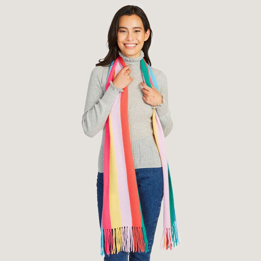 Autumn Cashmere Rainbow Stripe Scarf In Bright Combo | Accessories