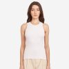 Autumn Cashmere Flower Rib Tank In White | Tops