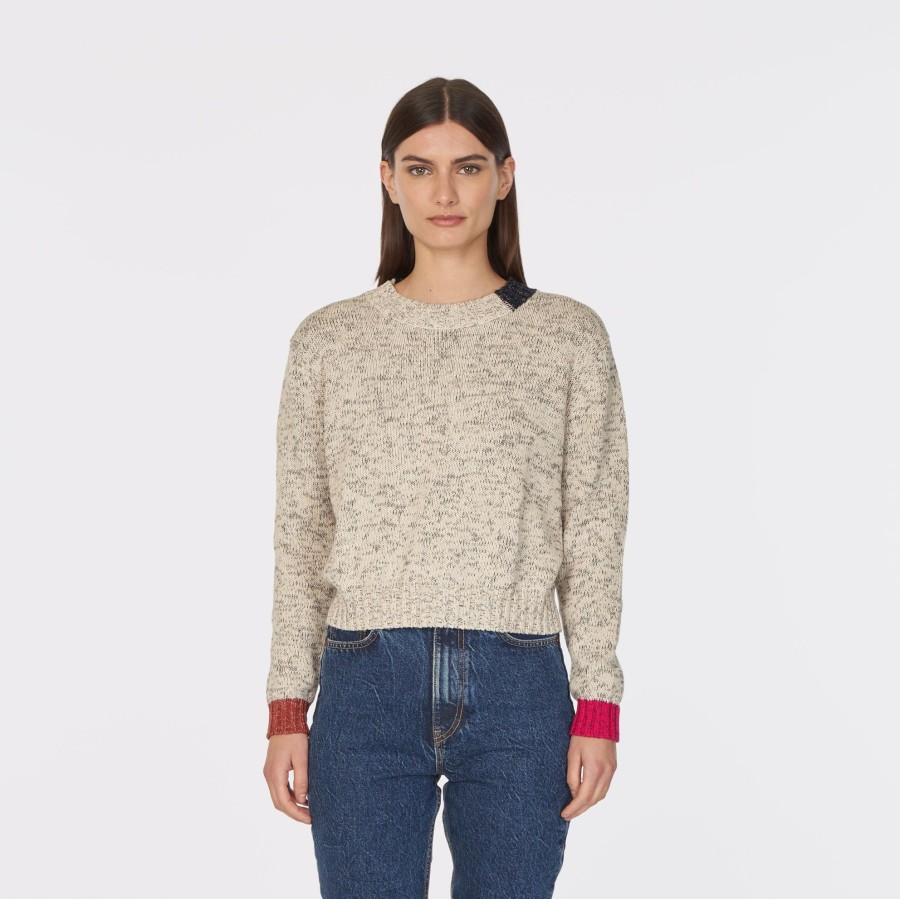 Autumn Cashmere Tweed Color Block Crew | Sweaters