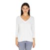 Autumn Cashmere Angled Cable V-Neck In Bleach White | Sweaters