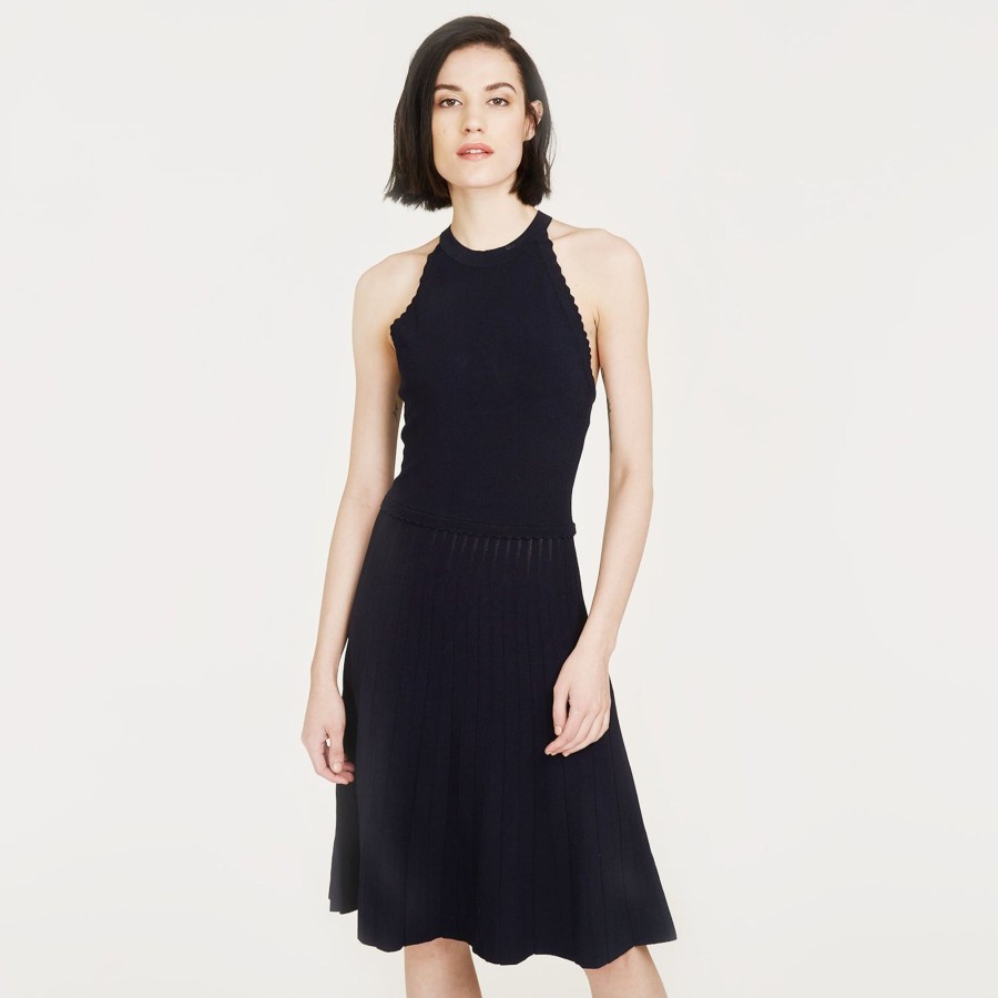 Autumn Cashmere Racerback Halter Dress W/ Scallop Edges | Dresses