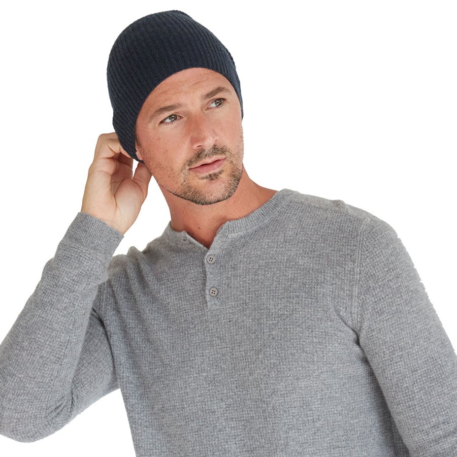 Autumn Cashmere Shaker Stitch Hat In Black | Accessories