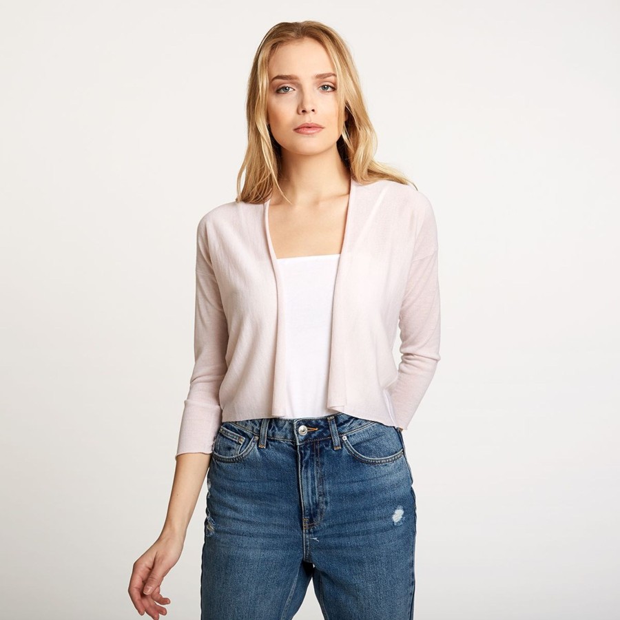 Autumn Cashmere Easy Crop Cardigan In Toeshoe Pink | Cardigans