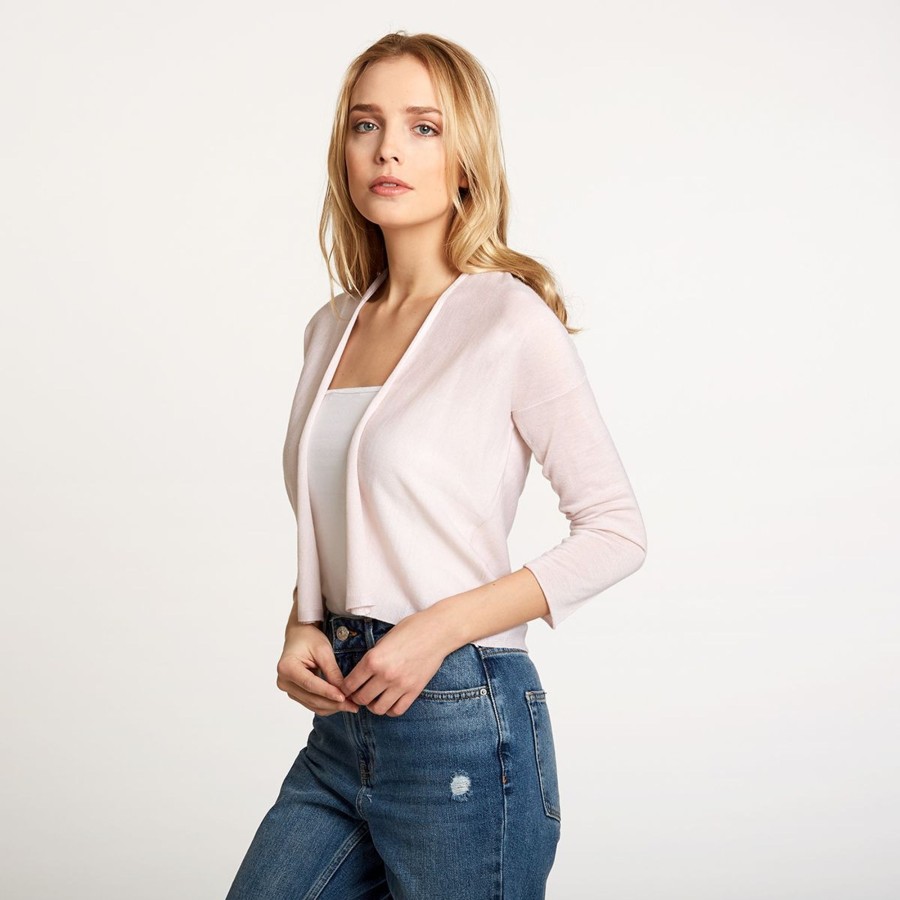 Autumn Cashmere Easy Crop Cardigan In Toeshoe Pink | Cardigans