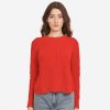 Autumn Cashmere Distressed Scallop Shaker In Apple | Sweaters