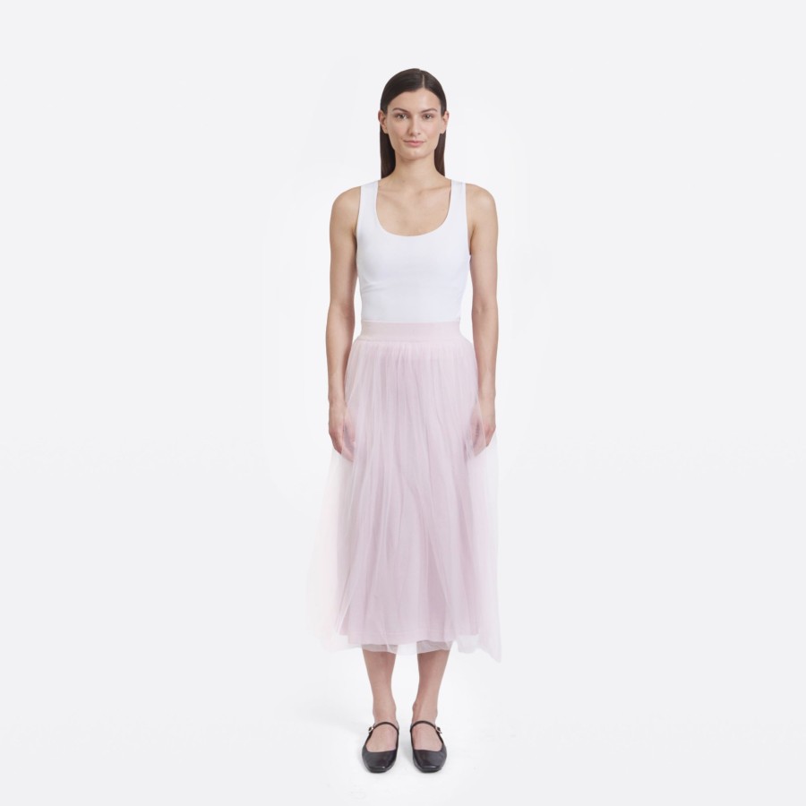 Autumn Cashmere Gathered Skirt W/ Tulle In Powder Pink | Dresses