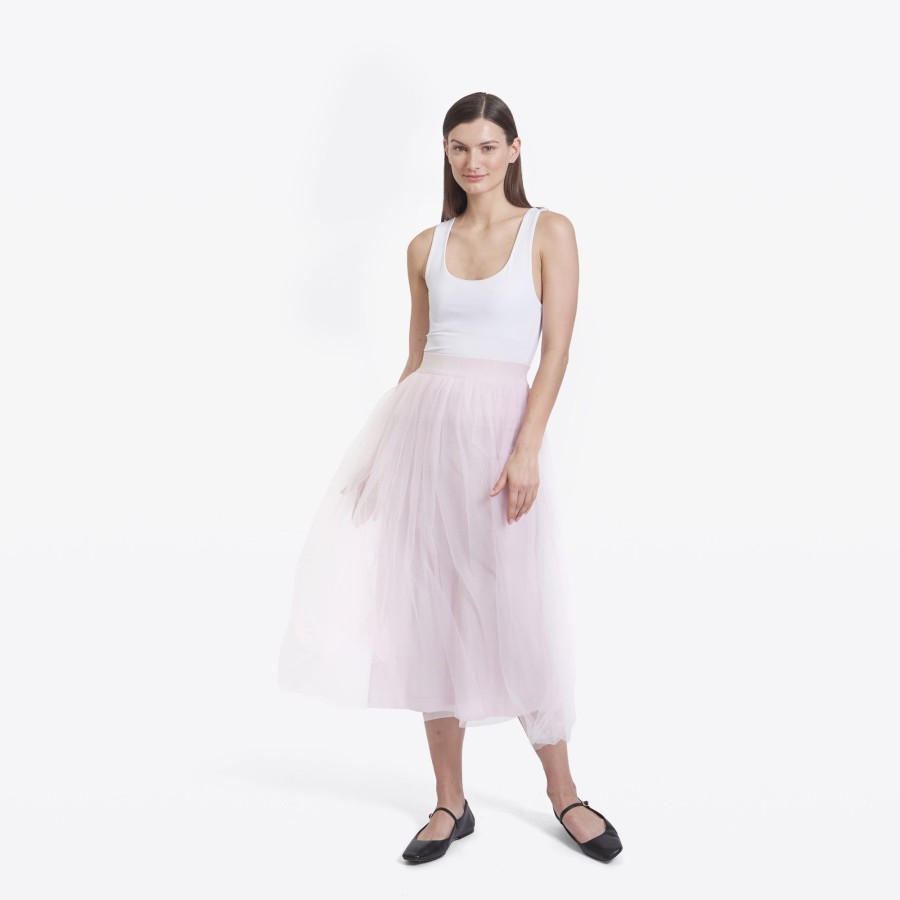 Autumn Cashmere Gathered Skirt W/ Tulle In Powder Pink | Dresses