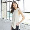 Autumn Cashmere Sleeveless Shaker Crew In Hemp | Tanks And Tees