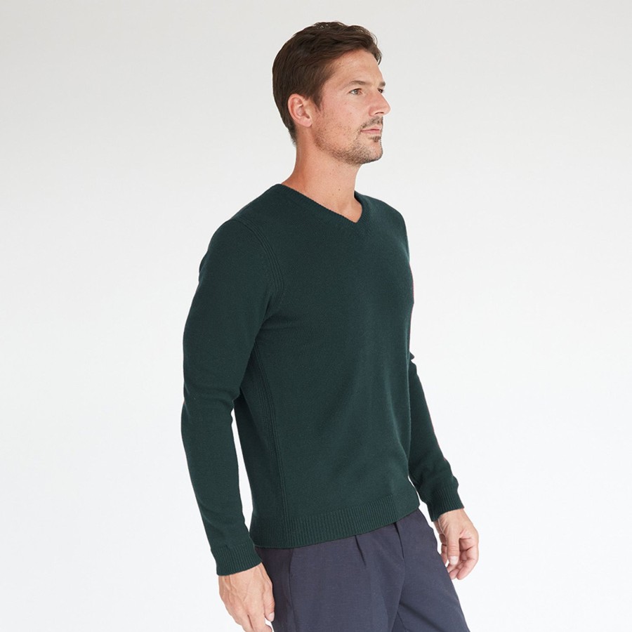 Autumn Cashmere Basic V-Neck In Spruce | Clothing