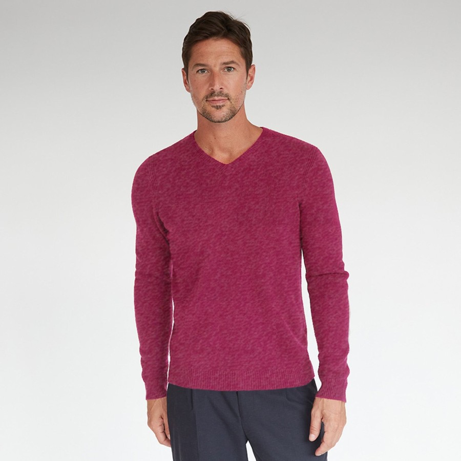 Autumn Cashmere Basic V-Neck In Orchid With Dot | Clothing