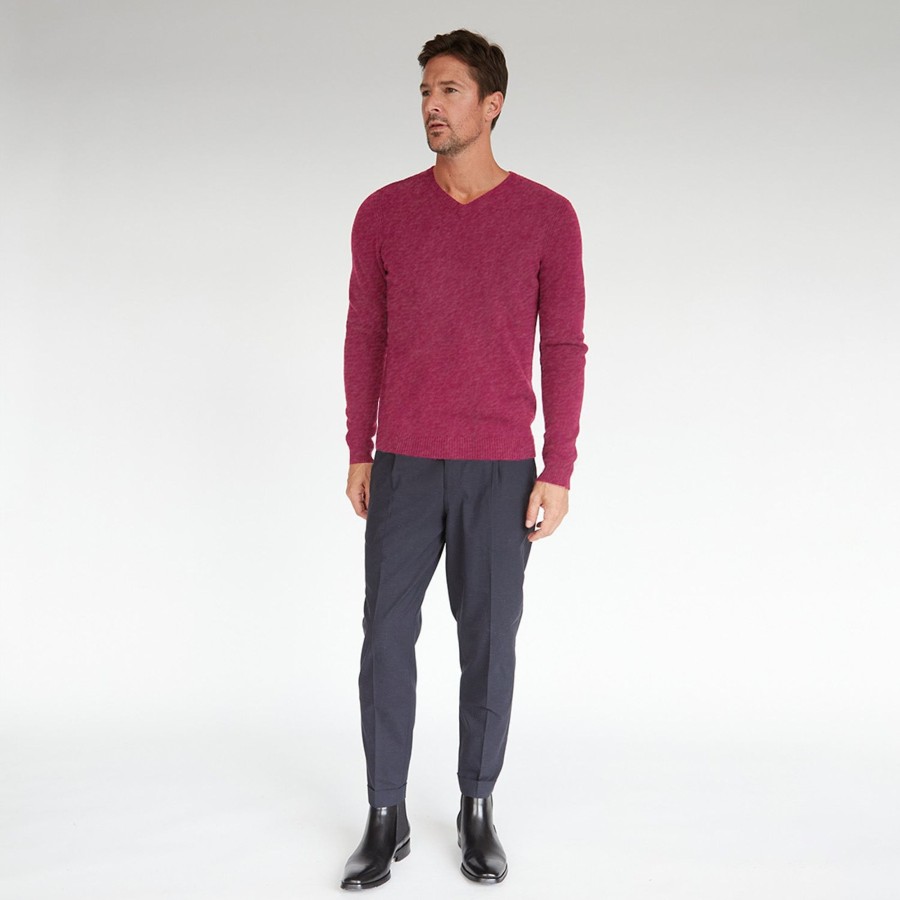 Autumn Cashmere Basic V-Neck In Orchid With Dot | Clothing