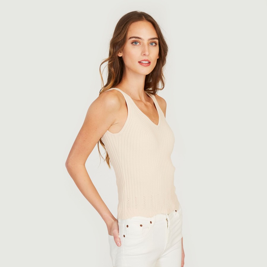 Autumn Cashmere Pointelle Bordered Rib Cami | Tanks And Tees