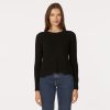 Autumn Cashmere Distressed Scallop Shaker In Black | Sweaters