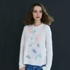 Autumn Cashmere L/S Crew W/ Threaded Floral | Sweaters