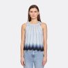 Autumn Cashmere Zig Zag Stitch Flared Halter Tank In Glacier Blues Combo | Tanks And Tees