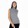 Autumn Cashmere Relaxed Fit Sleeveless Turtleneck In Cement | Sweaters