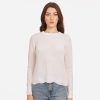 Autumn Cashmere Distressed Scallop Shaker In Bleach White | Sweaters