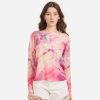 Autumn Cashmere Pastel Marble Print Crew | Sweaters