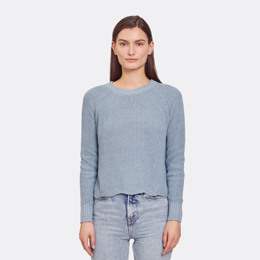 Autumn Cashmere Scallop Shaker In Stone Wash | Sweaters