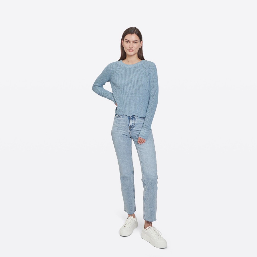 Autumn Cashmere Scallop Shaker In Stone Wash | Sweaters