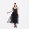 Autumn Cashmere Gathered Skirt W/ Tulle In Black | Dresses