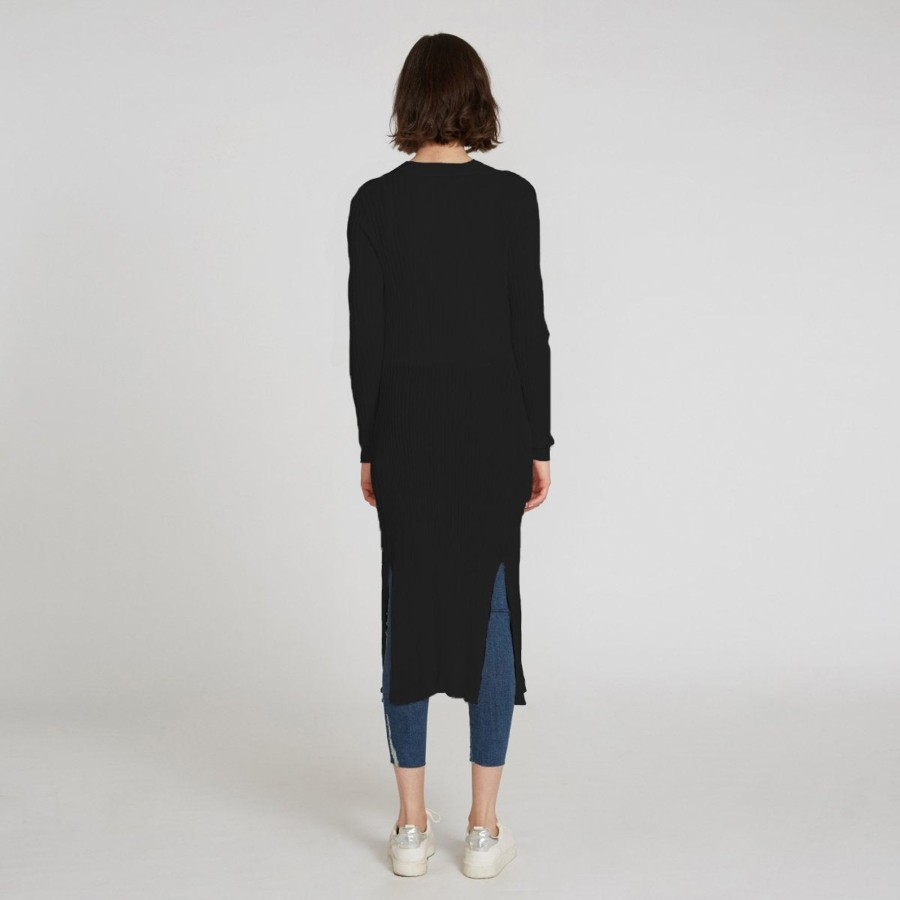 Autumn Cashmere Cotton Rib Drape Maxi Cardigan In Navy | Cardigans