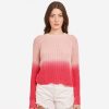 Autumn Cashmere Dip Dye Scallop Shaker Crew In Pink Rose | Sweaters