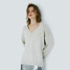 Autumn Cashmere Relaxed V-Neck W/ Side Slits | Sweaters