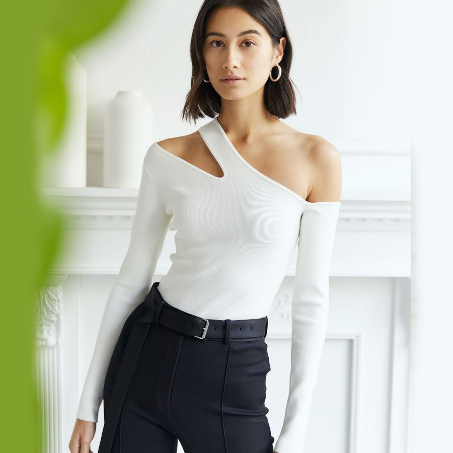 Autumn Cashmere L/S Slash One Shoulder | Tops