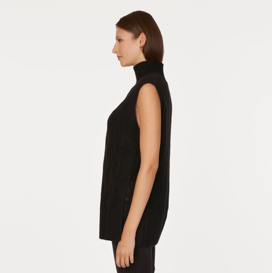 Autumn Cashmere Chunky Cable Sleeveless Tunic | Sweaters