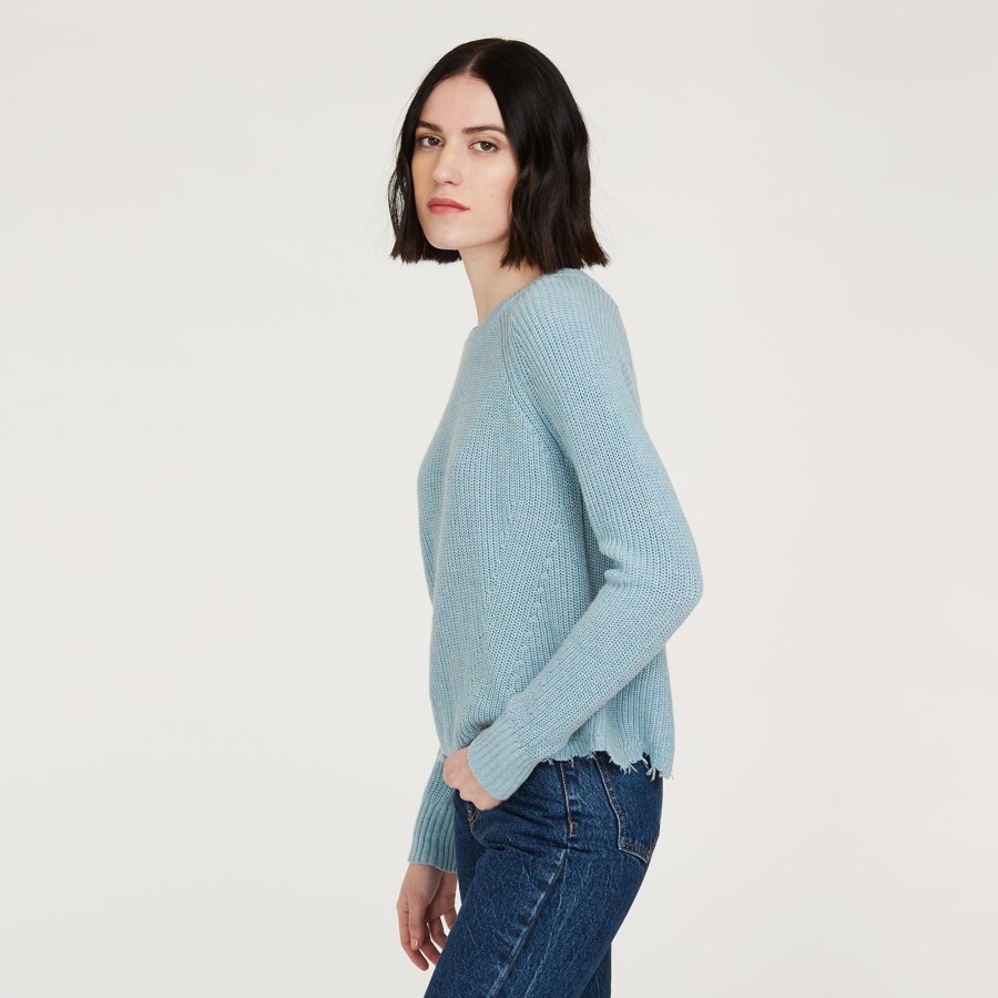 Autumn Cashmere Distressed Scallop Shaker In Wrangler | Sweaters