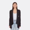 Autumn Cashmere Rib Drape In Black | Cardigans