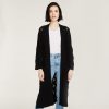 Autumn Cashmere Leaf Pointelle Open Cardigan In Black | Cardigans