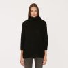 Autumn Cashmere Funnel Neck Shaker In Black | Sweaters