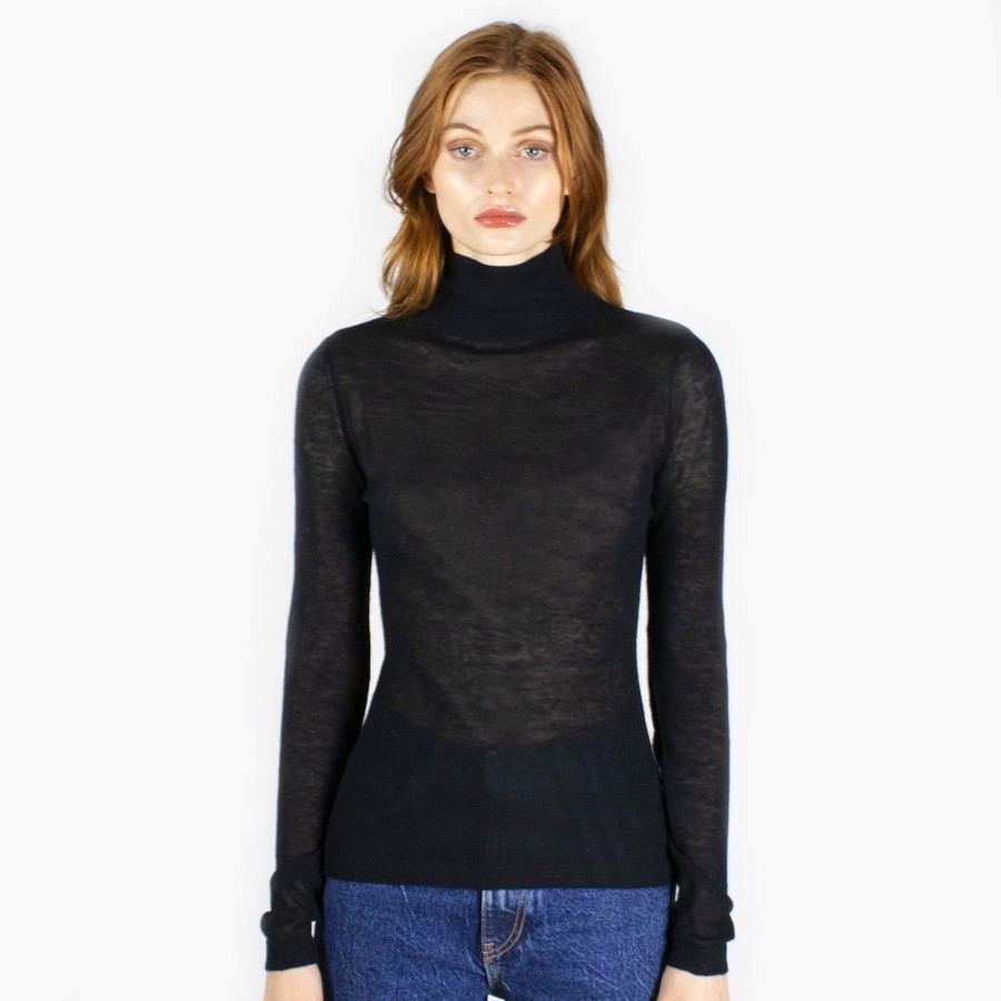 Autumn Cashmere Second Skin Sheer Mock | Sweaters