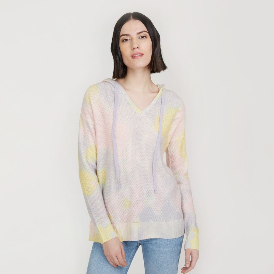 Autumn Cashmere Blotch Print Honeycomb Hoodie | Sweaters