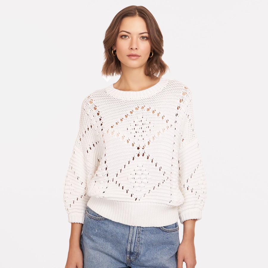 Autumn Cashmere Pointelle Drop Shoulder Crew | Sweaters