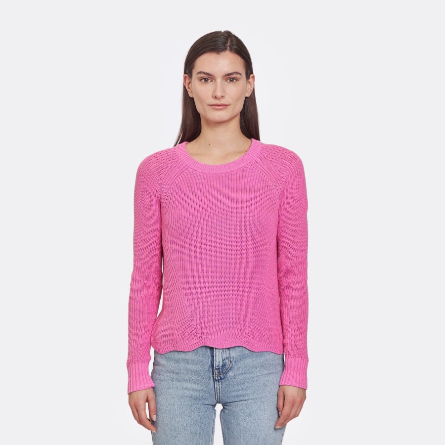 Autumn Cashmere Scallop Shaker In Lipstick | Sweaters