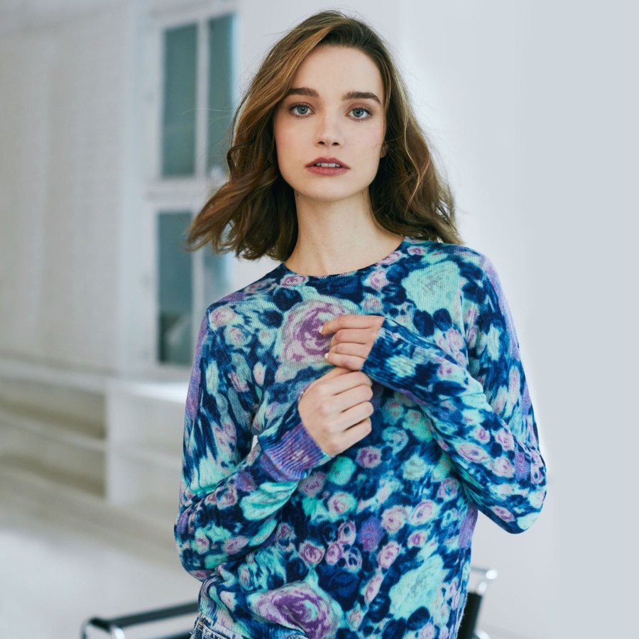 Autumn Cashmere Multi Color Floral Crew | Sweaters