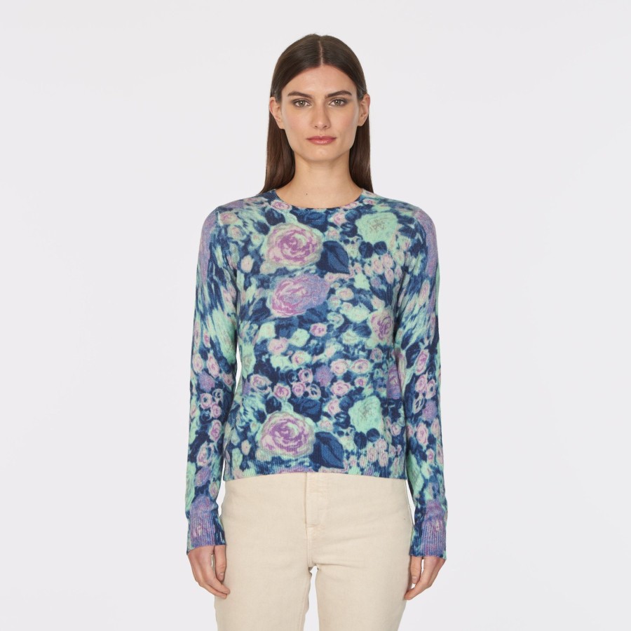 Autumn Cashmere Multi Color Floral Crew | Sweaters