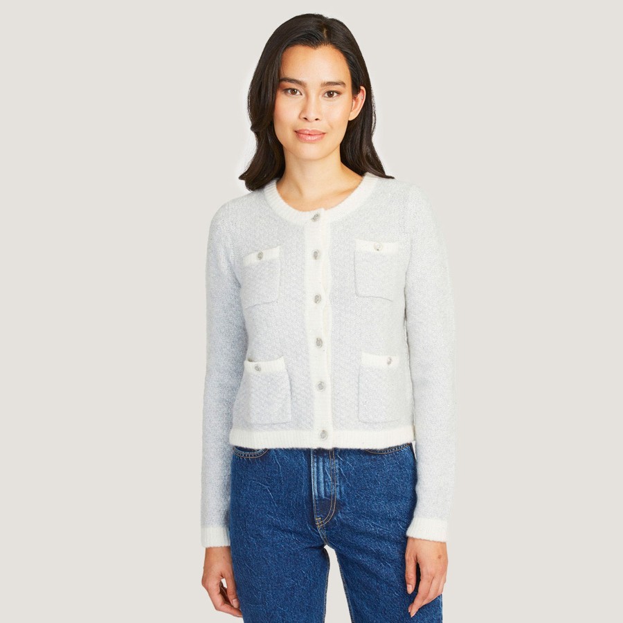 Autumn Cashmere Cropped Sequin Banded Jacket | Cardigans