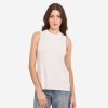 Autumn Cashmere Sleeveless Shaker Crew In White | Tanks And Tees