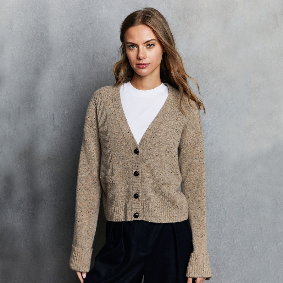 Autumn Cashmere Boxy Cuffed V-Neck Cardigan | Cardigans