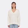 Autumn Cashmere Oversize V W/ Reversed Seams In Starch | Sweaters