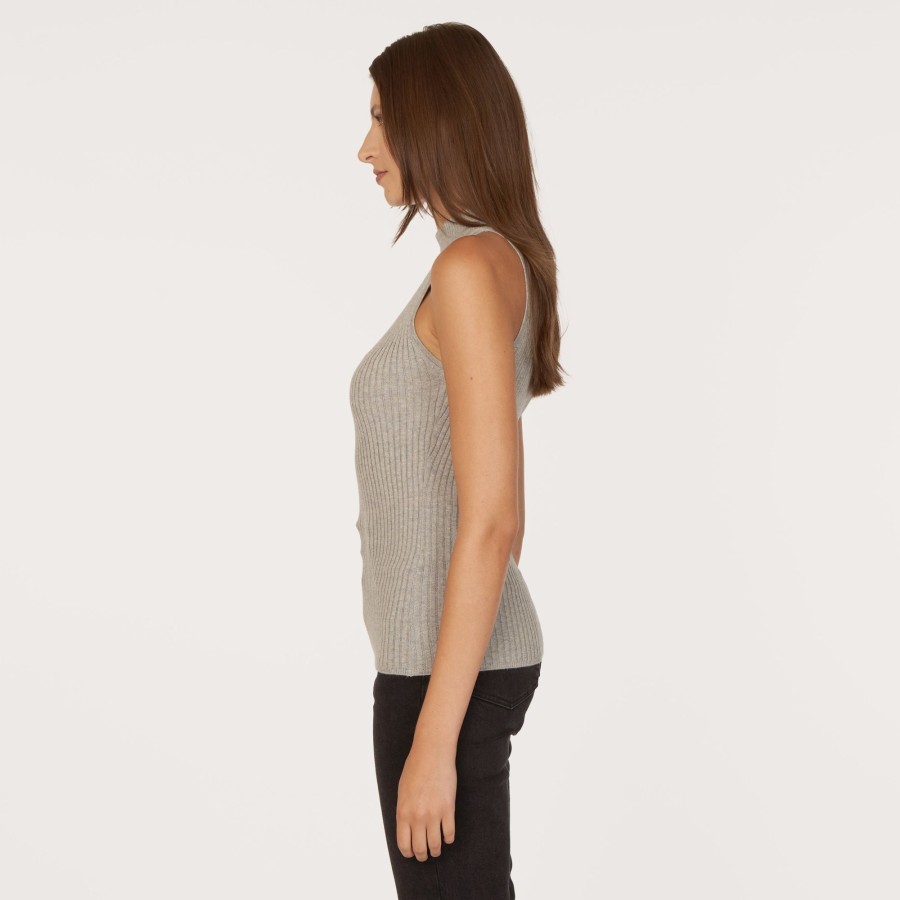 Autumn Cashmere Rib Mock Halter In Sweatshirt | Tanks And Tees