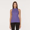 Autumn Cashmere Rib Mock Halter In Amethyst | Tanks And Tees