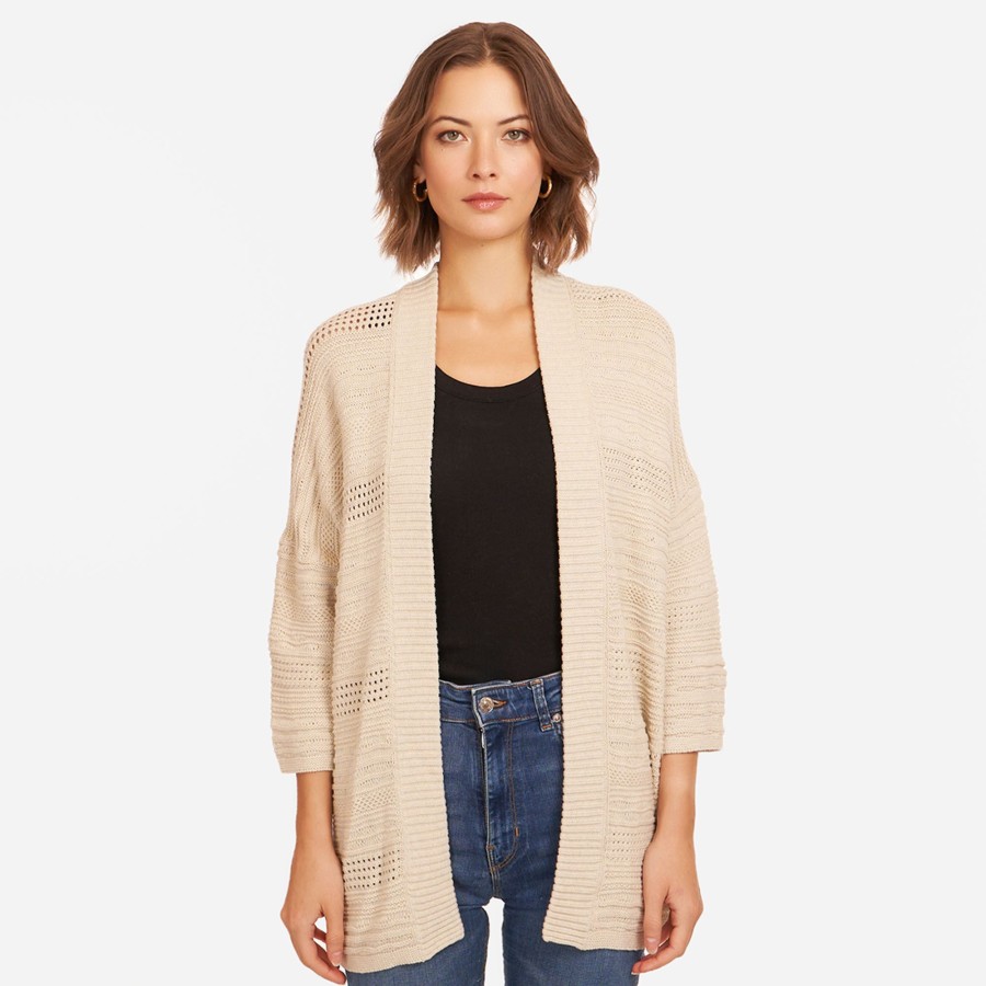 Autumn Cashmere Open Stitch Beach Duster In Hemp | Cardigans